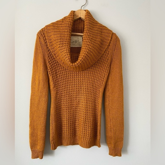 Anthropologie Angel of the North Waffle Knit Cowl Neck Sz. S Wool Mohair Sweater - Picture 3 of 11